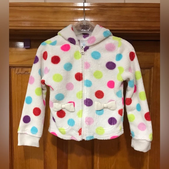 WonderKids Polka Dot Hooded Jacket Coat
3 / 3T
100% Polyester 
Large Multicolor - Picture 1 of 16